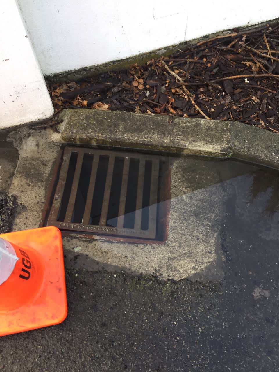The photograph attached to this flooding report