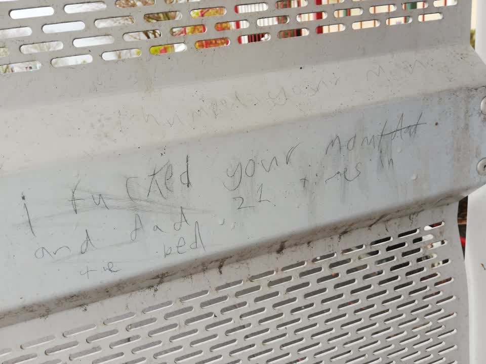 The photograph attached to this graffiti report