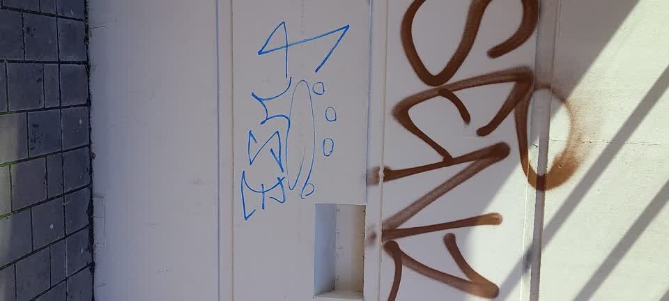 The photograph attached to this graffiti report