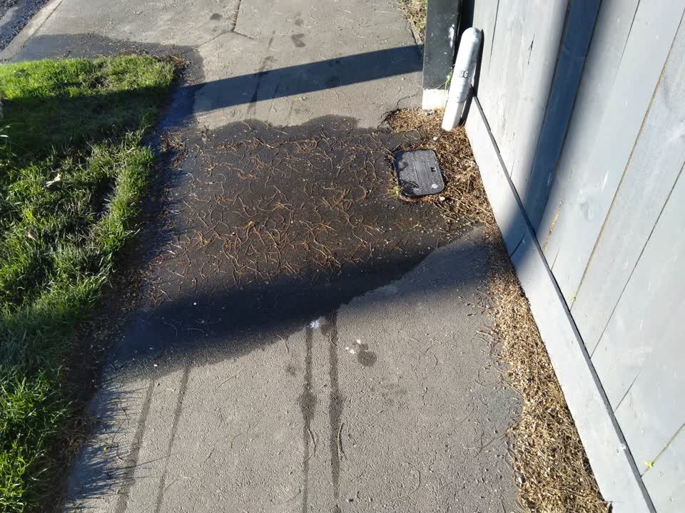 The photograph attached to this water leak report