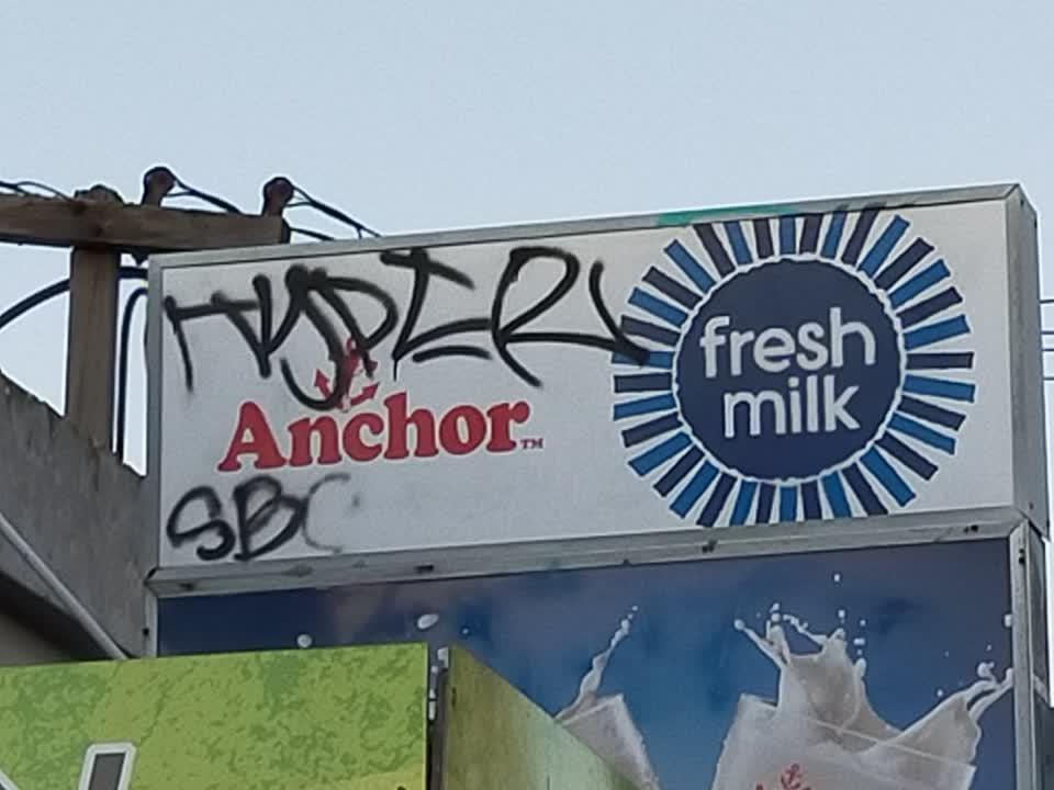 The photograph attached to this graffiti report