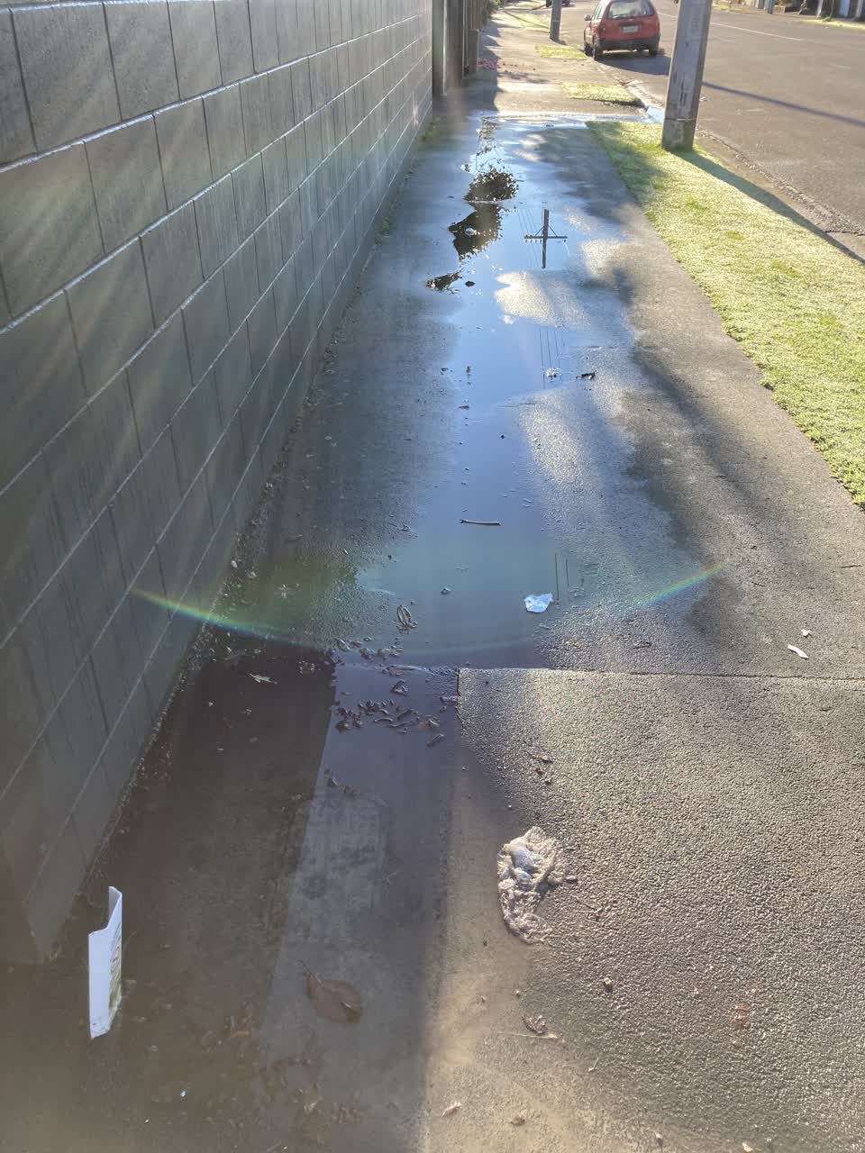 The photograph attached to this water leak report