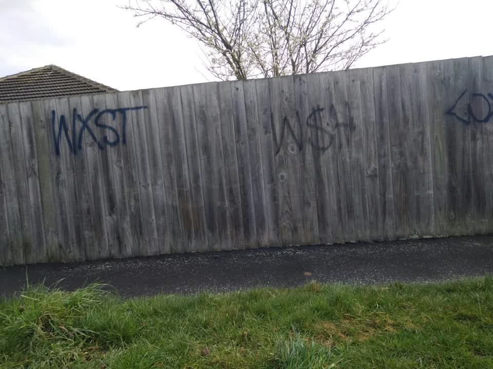 The photograph attached to this graffiti report