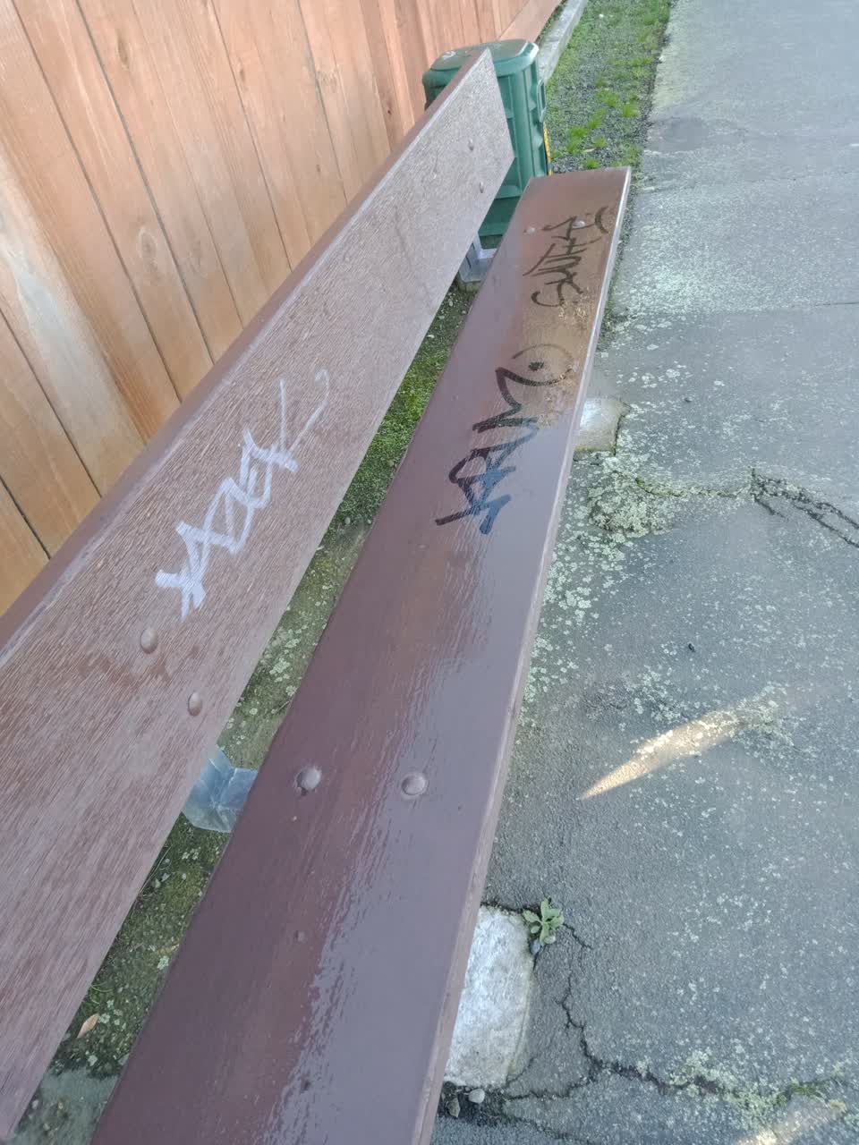 The photograph attached to this graffiti report