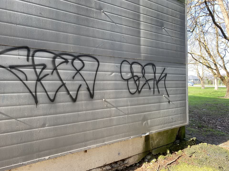 The photograph attached to this graffiti report