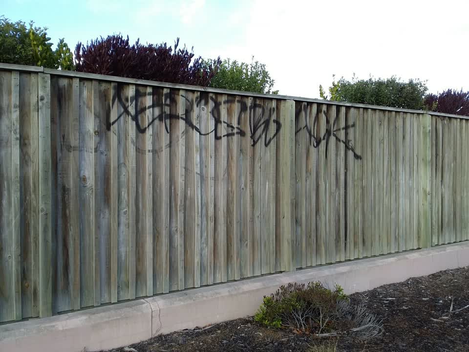 The photograph attached to this graffiti report