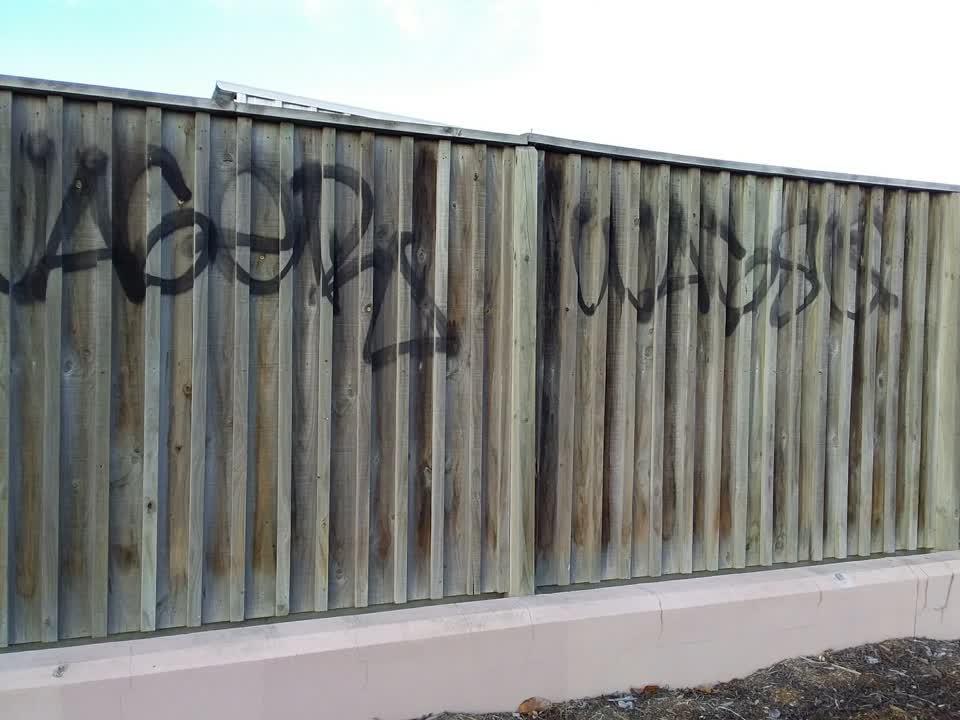The photograph attached to this graffiti report