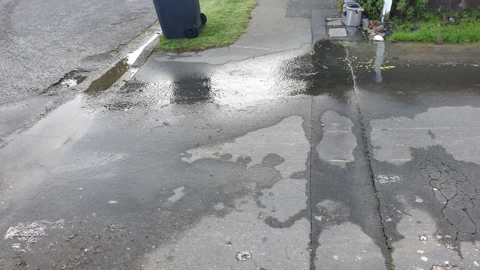 The photograph attached to this water leak report
