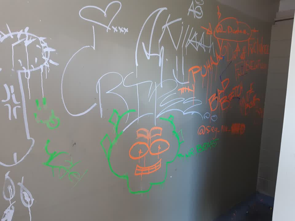 The photograph attached to this graffiti report