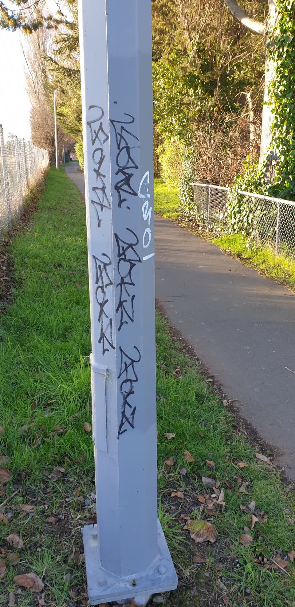 The photograph attached to this graffiti report