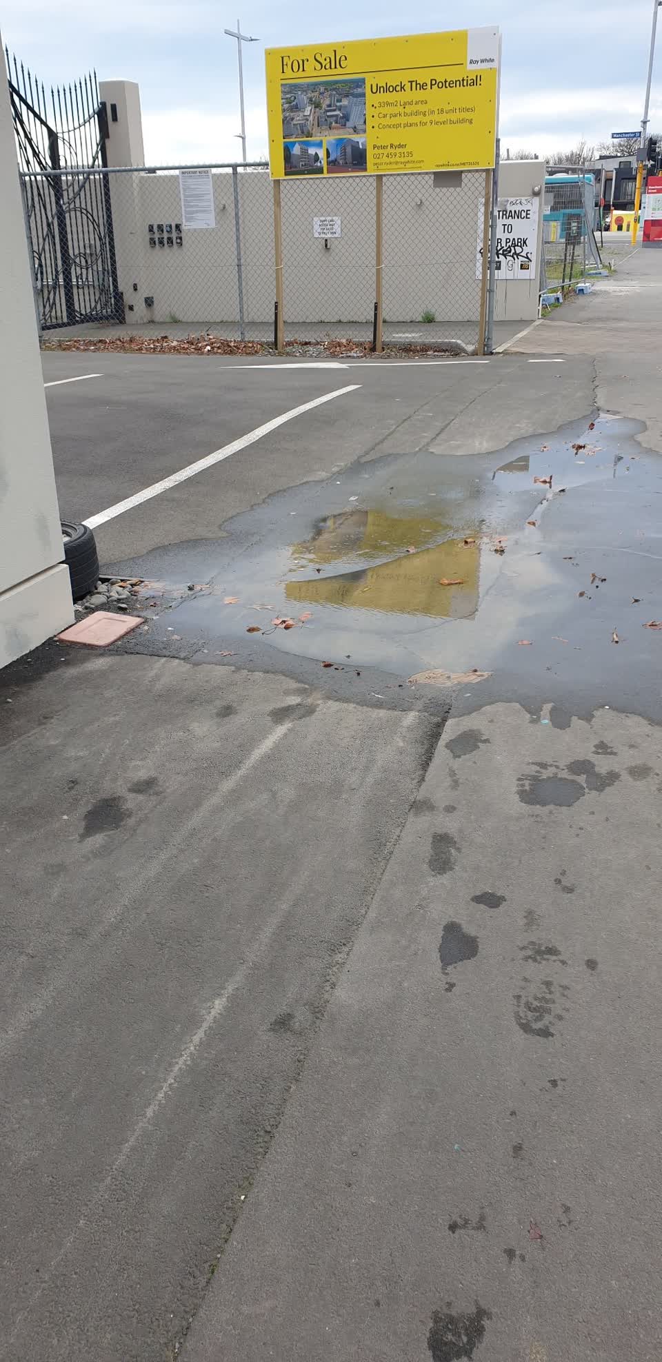 The photograph attached to this water leak report