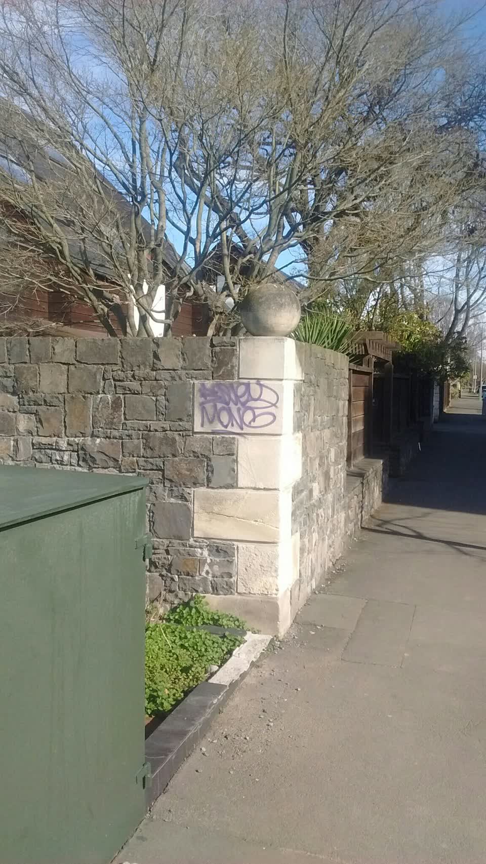 The photograph attached to this graffiti report