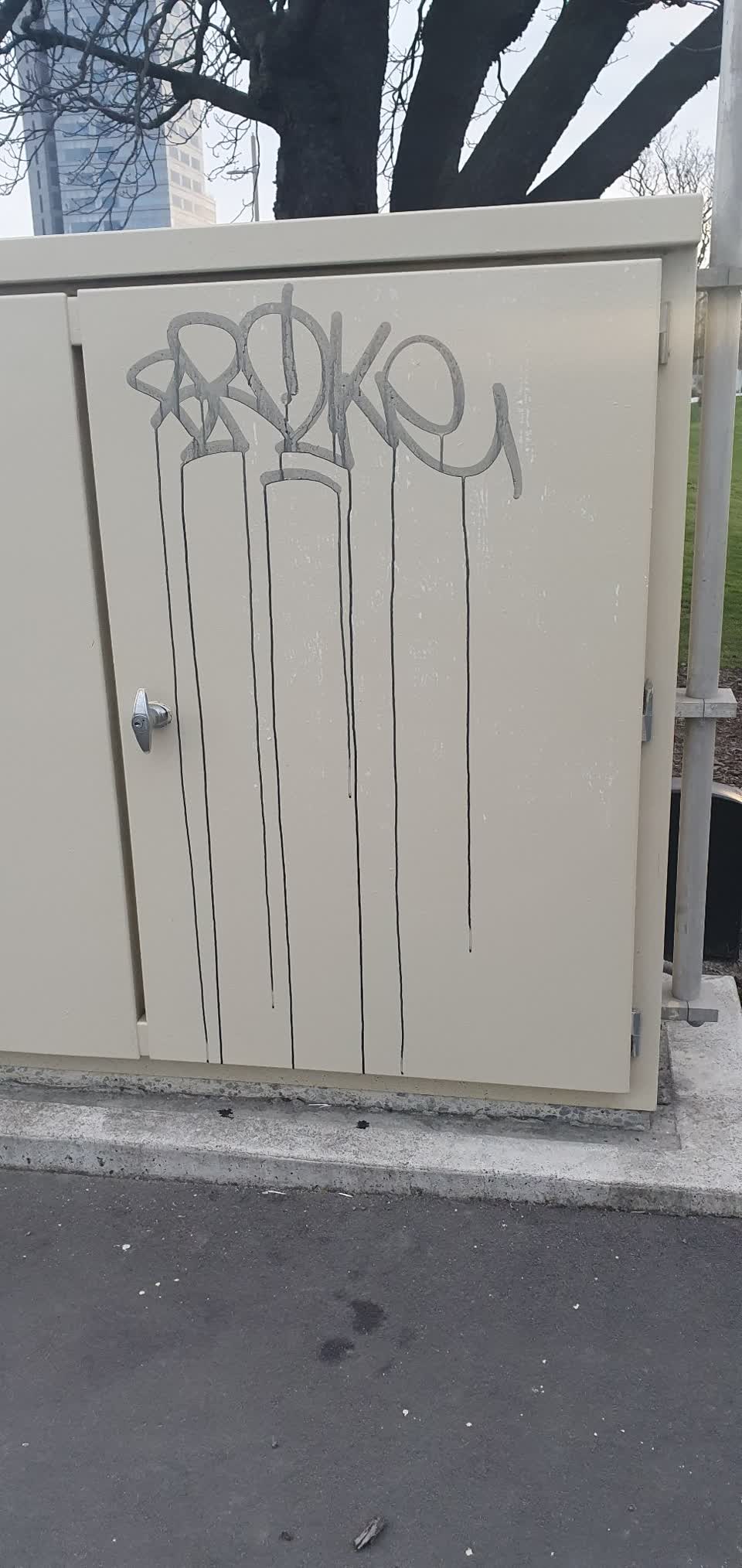 The photograph attached to this graffiti report