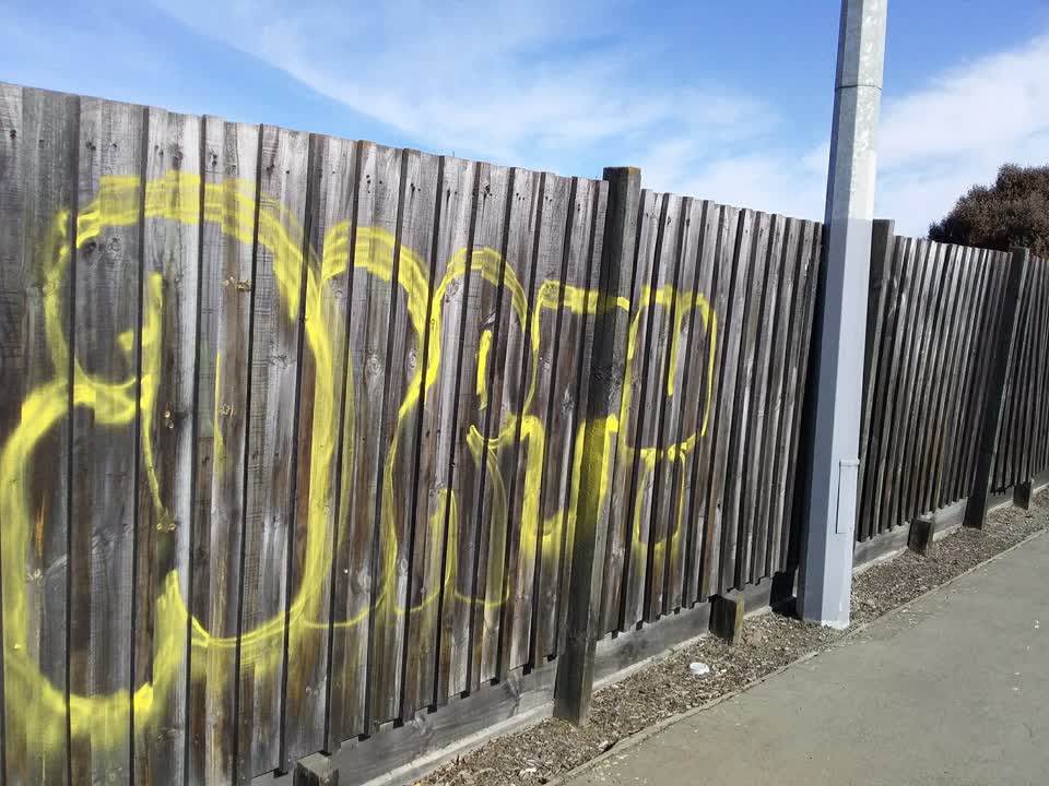 The photograph attached to this graffiti report