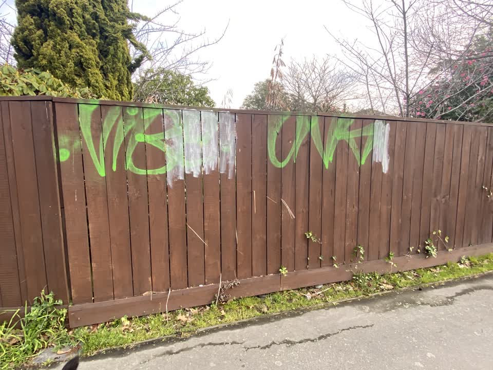 The photograph attached to this graffiti report