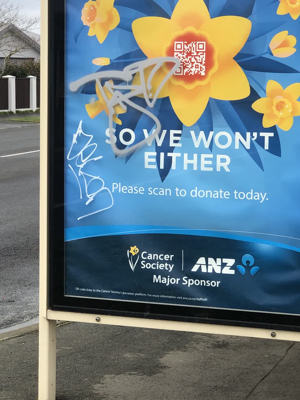 The photograph attached to this graffiti report