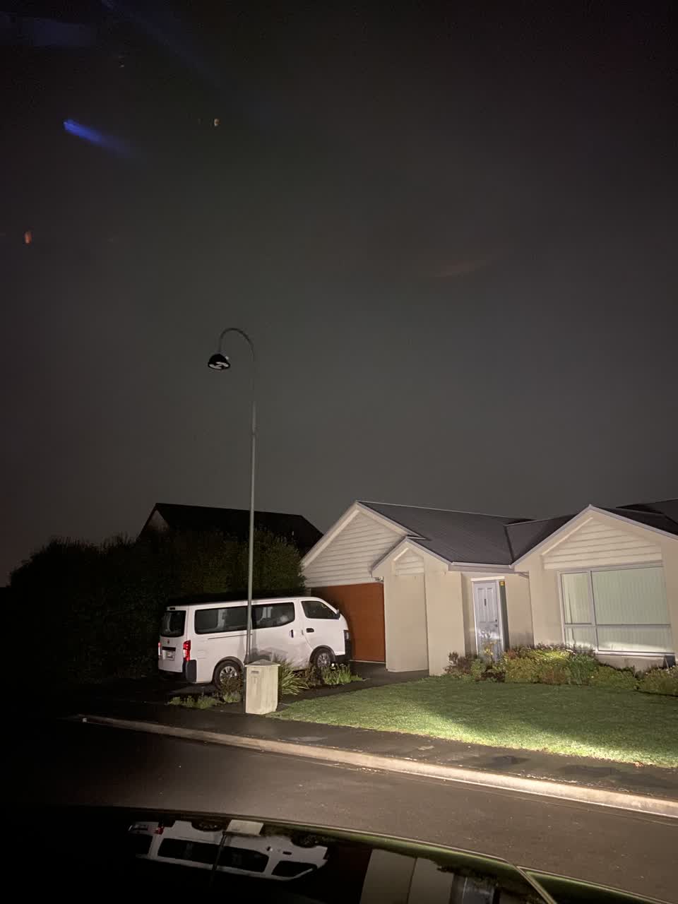 The photograph attached to this street light outage report