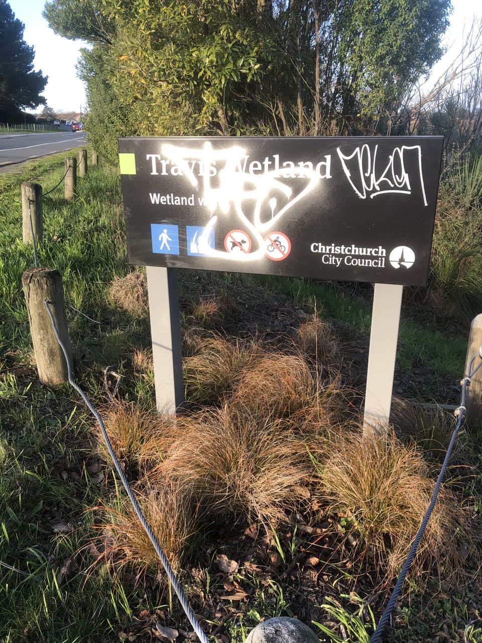 The photograph attached to this graffiti report