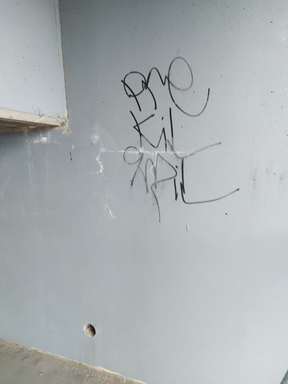 The photograph attached to this graffiti report