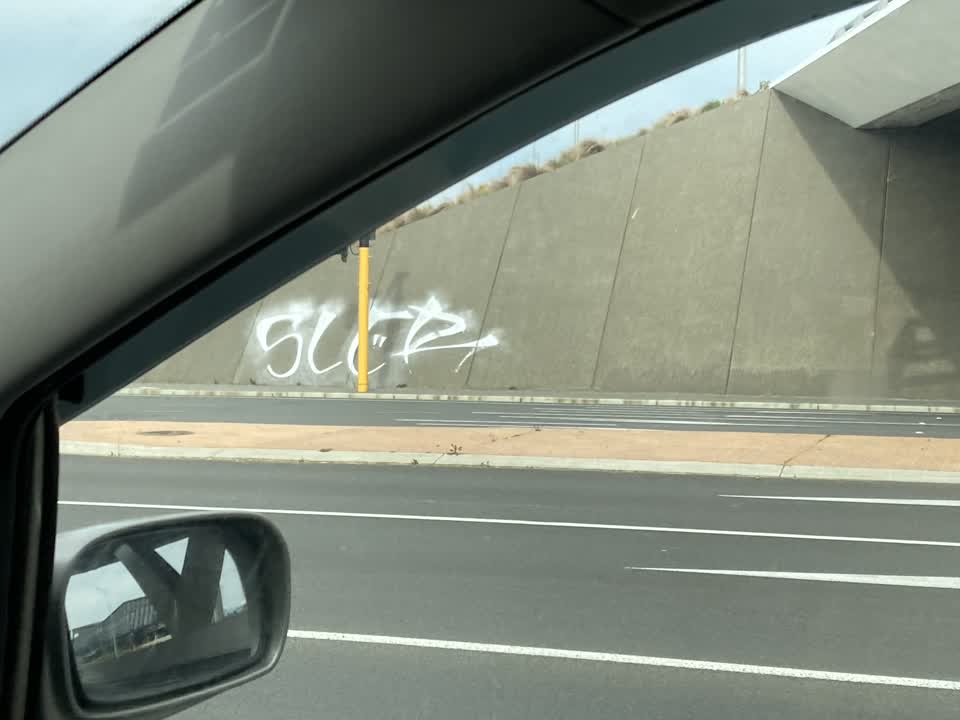 The photograph attached to this graffiti report