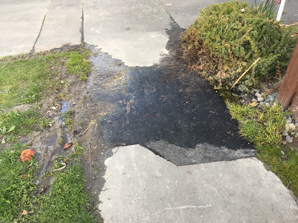 The photograph attached to this water leak report