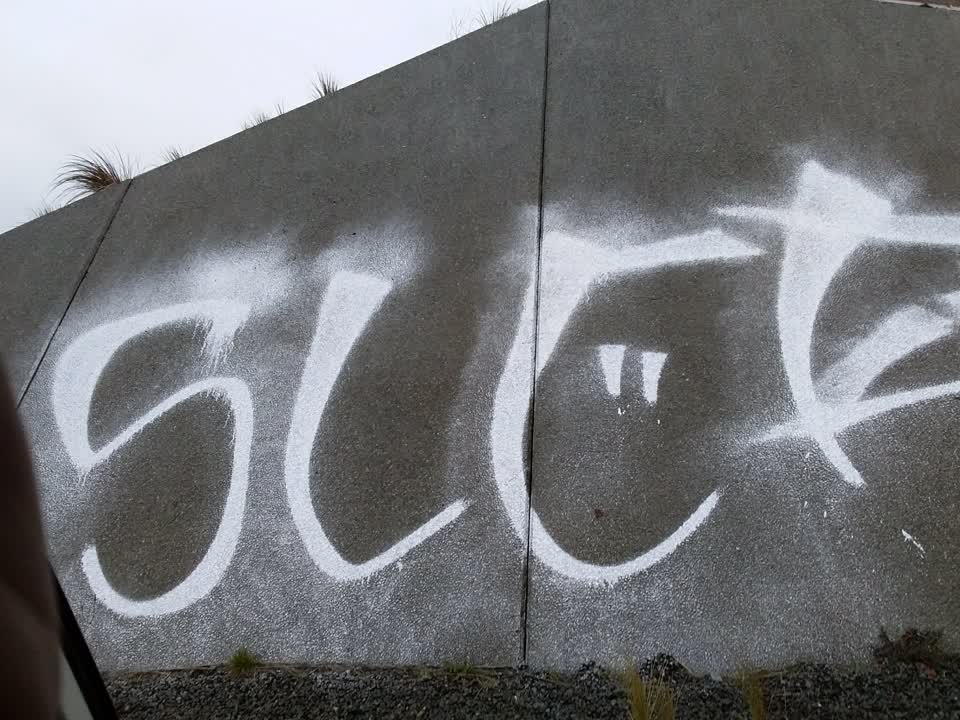 The photograph attached to this graffiti report