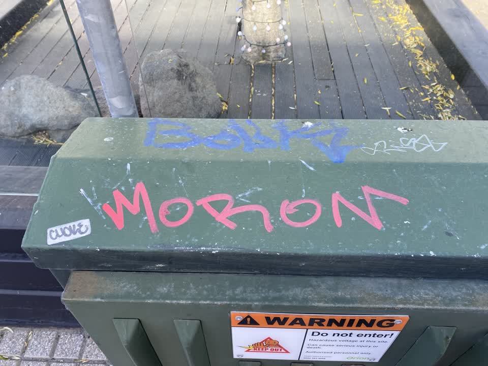 The photograph attached to this graffiti report