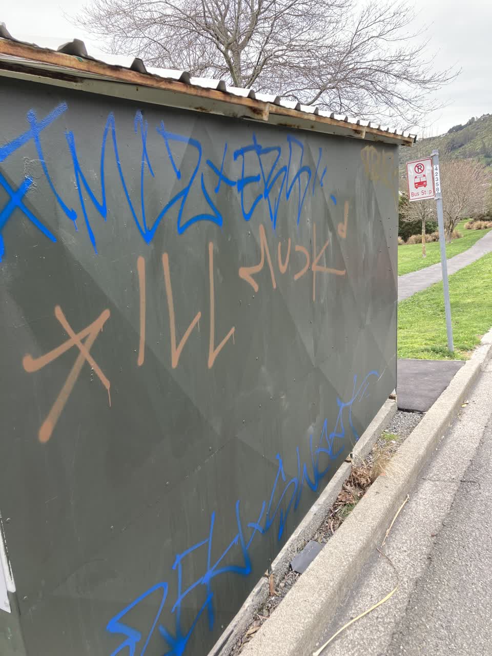 The photograph attached to this graffiti report