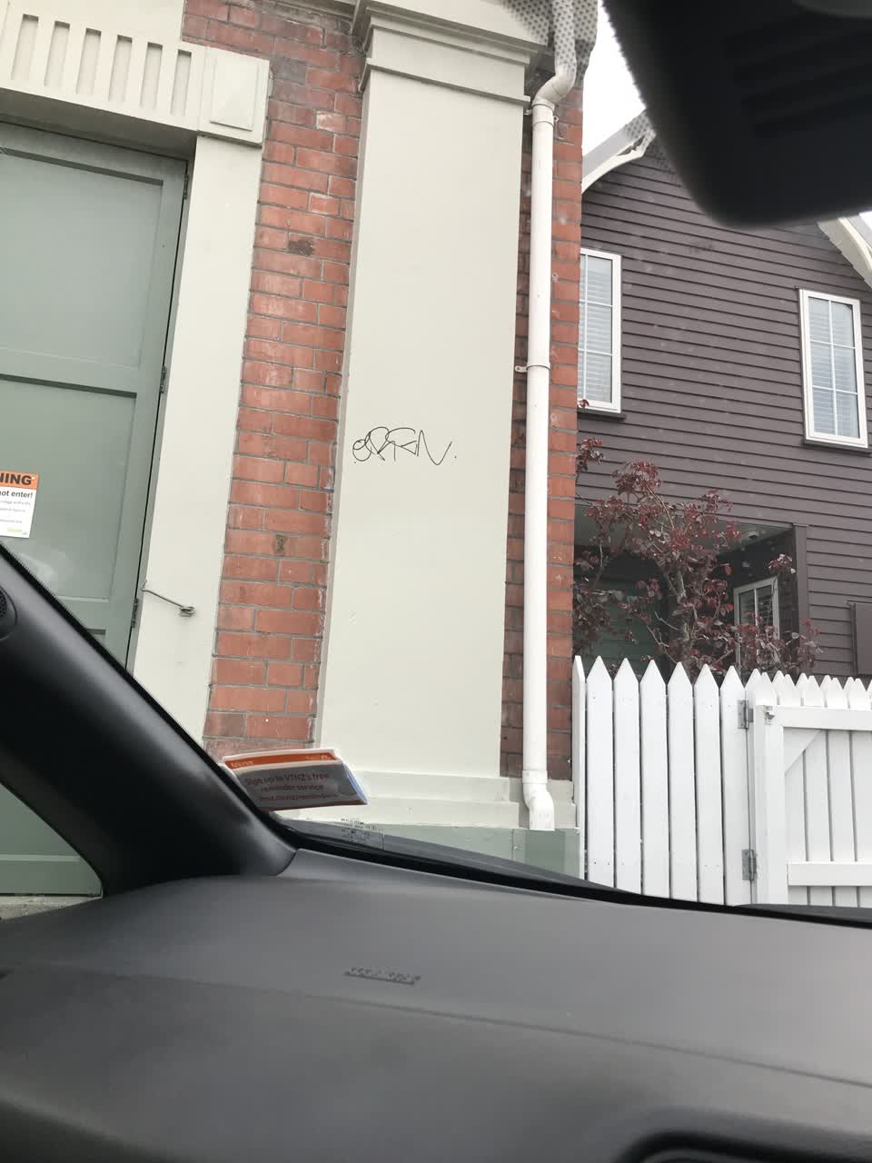 The photograph attached to this graffiti report