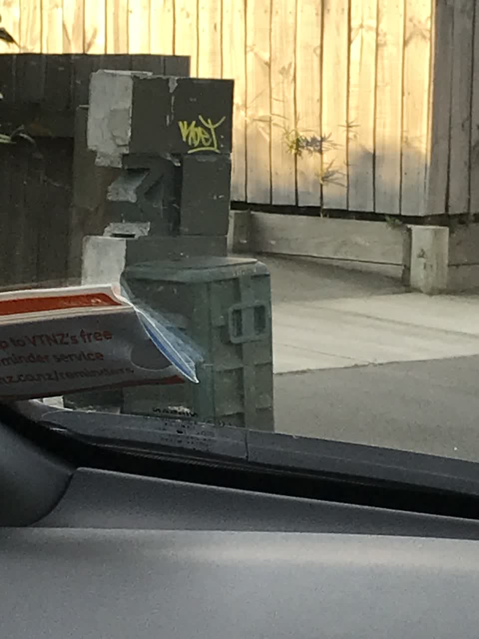 The photograph attached to this graffiti report