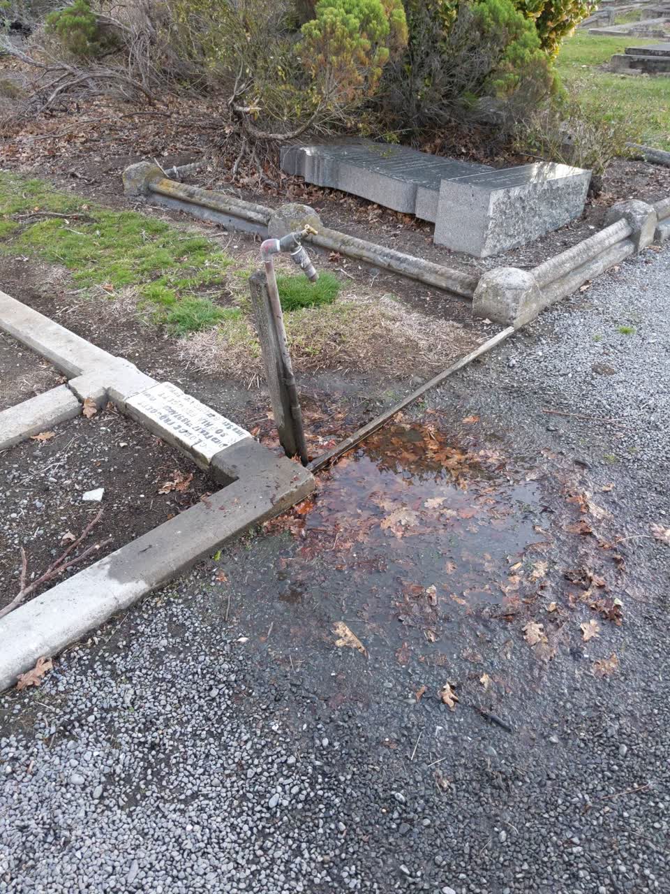 The photograph attached to this water leak report