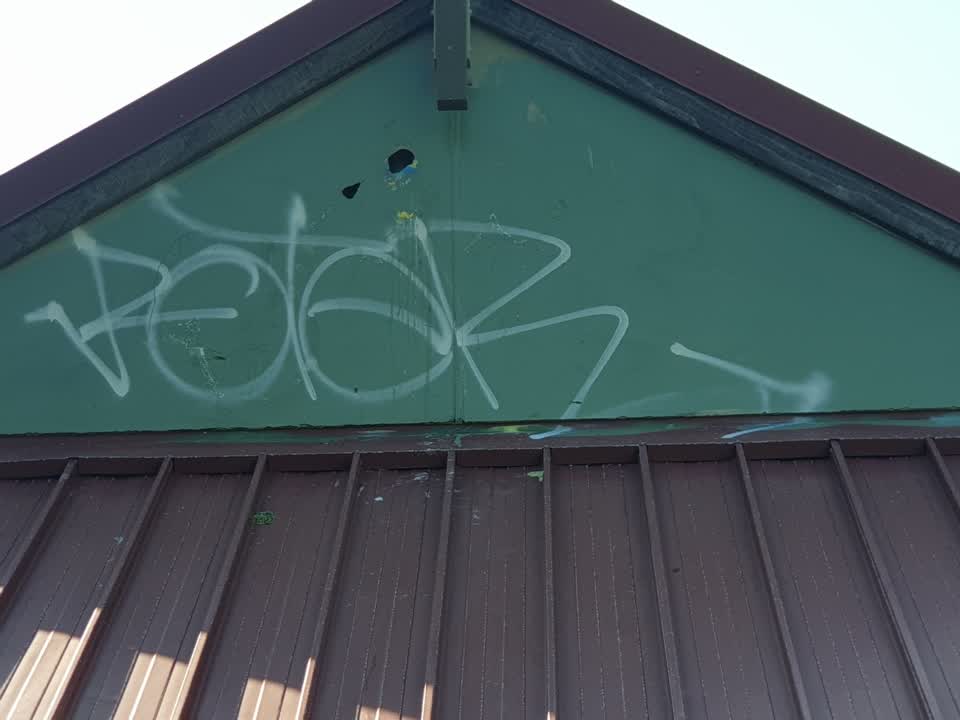 The photograph attached to this graffiti report