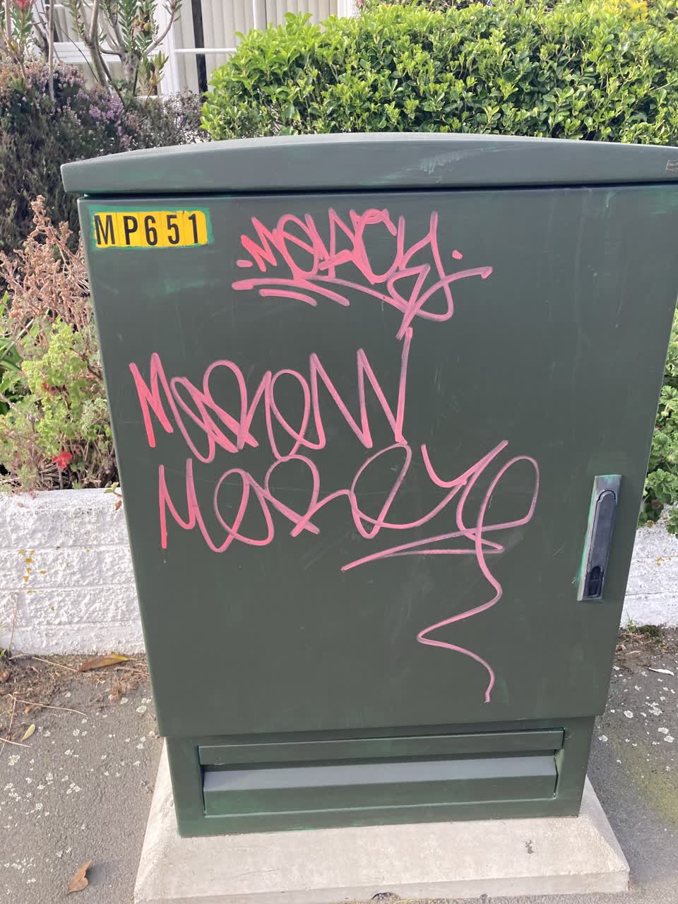 The photograph attached to this graffiti report