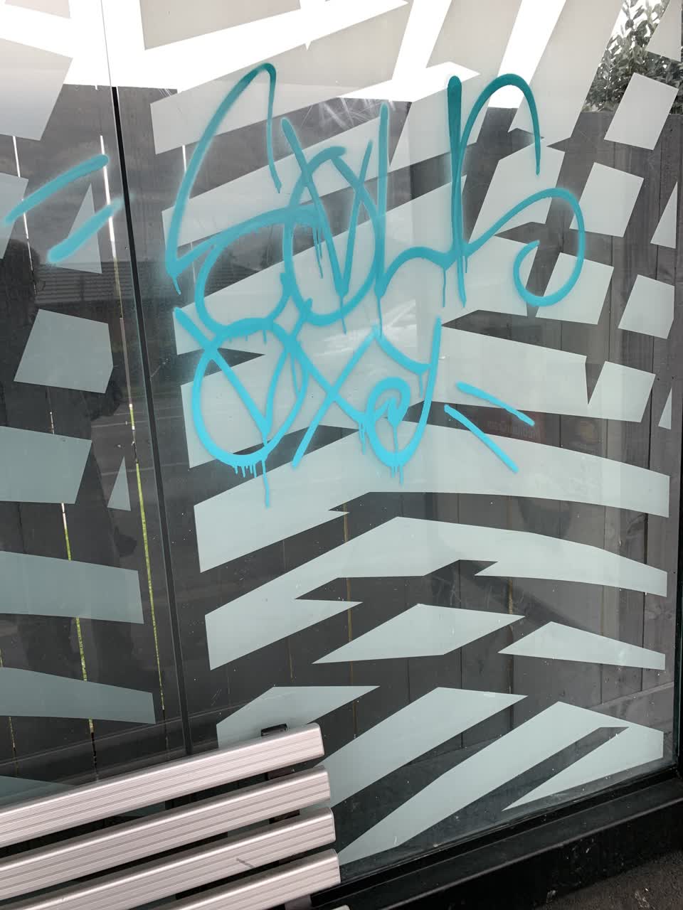 The photograph attached to this graffiti report