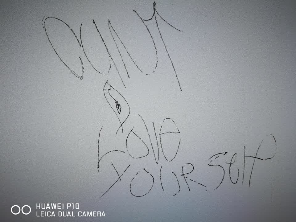 The photograph attached to this graffiti report
