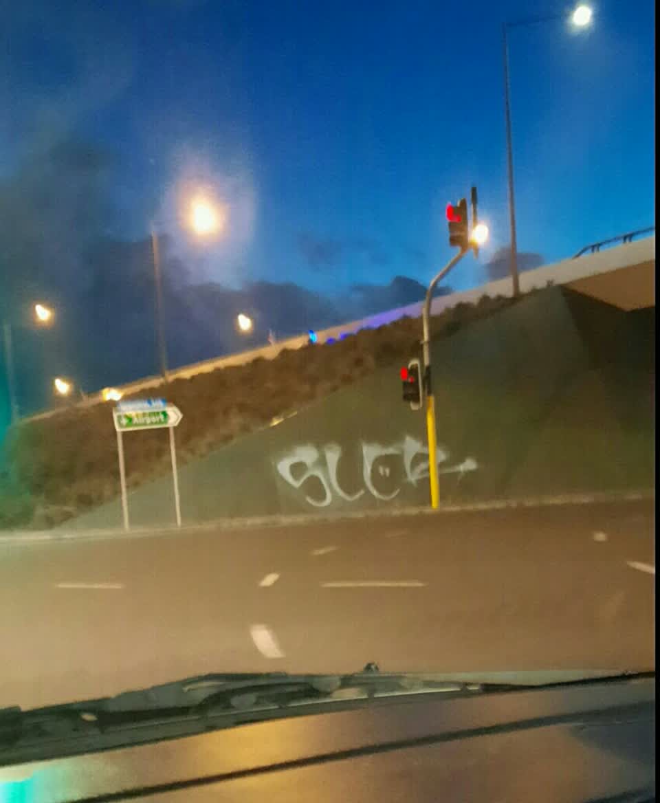 The photograph attached to this graffiti report