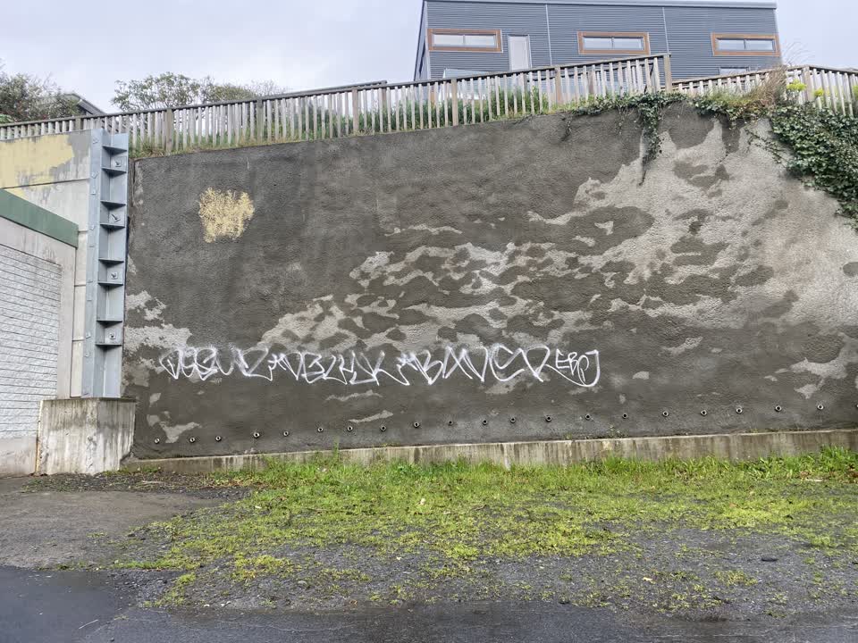 The photograph attached to this graffiti report