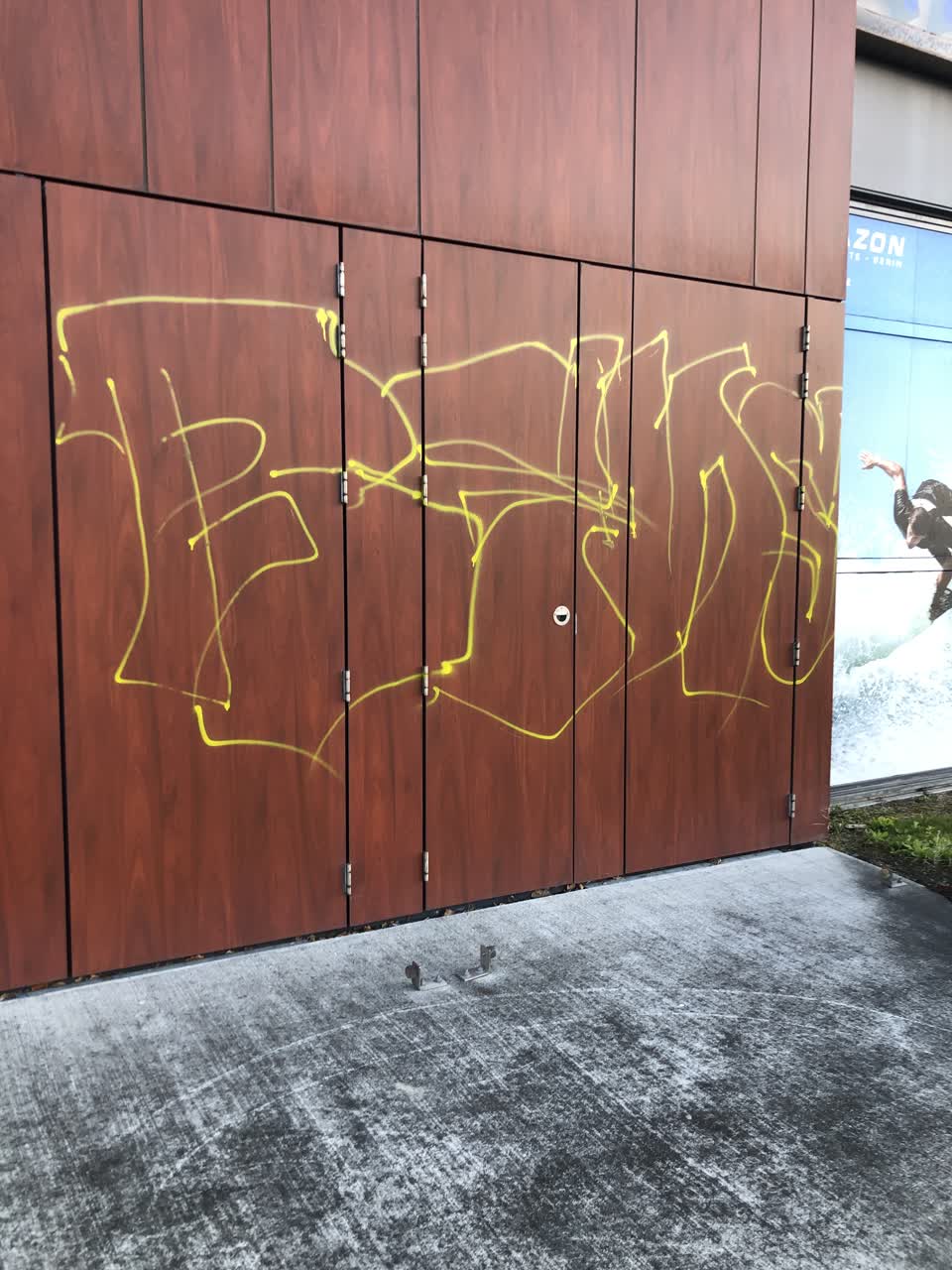 The photograph attached to this graffiti report