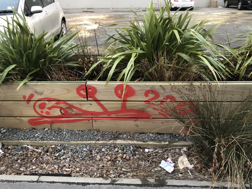 The photograph attached to this graffiti report