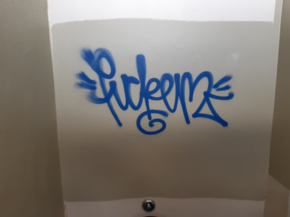 The photograph attached to this graffiti report