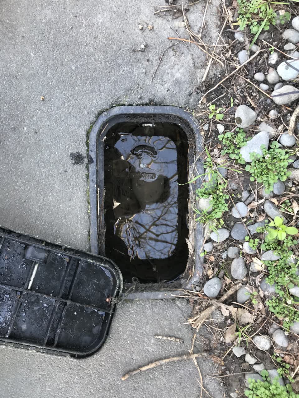 The photograph attached to this water leak report