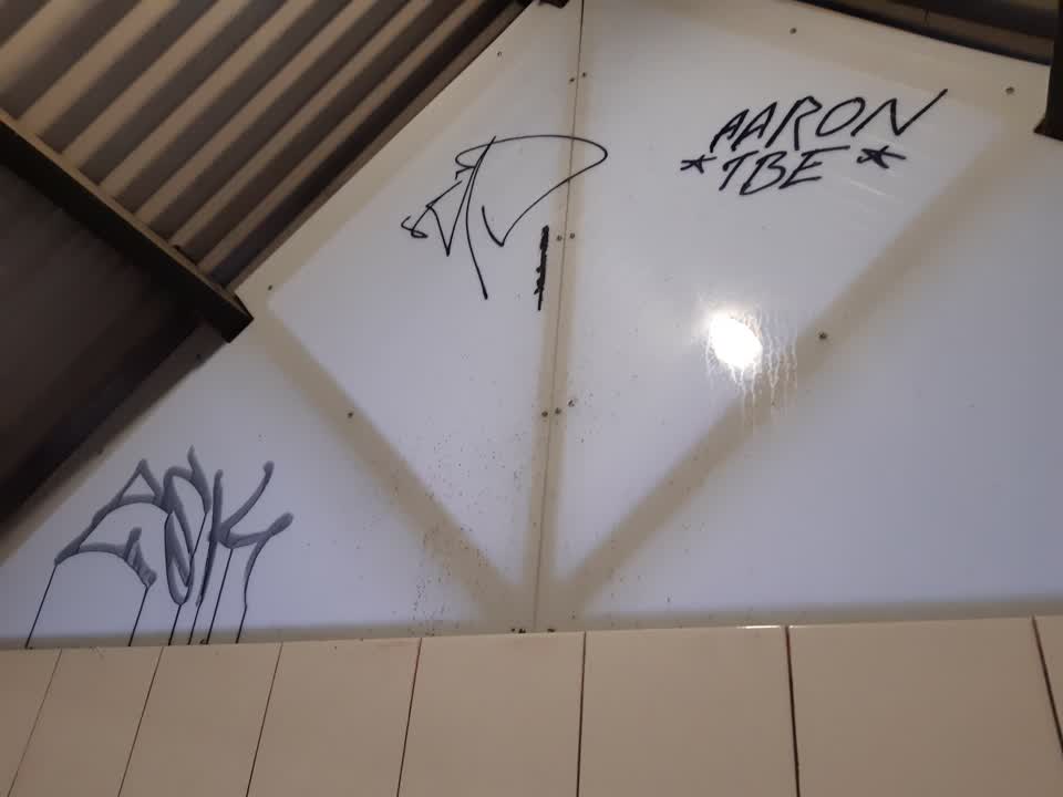 The photograph attached to this graffiti report