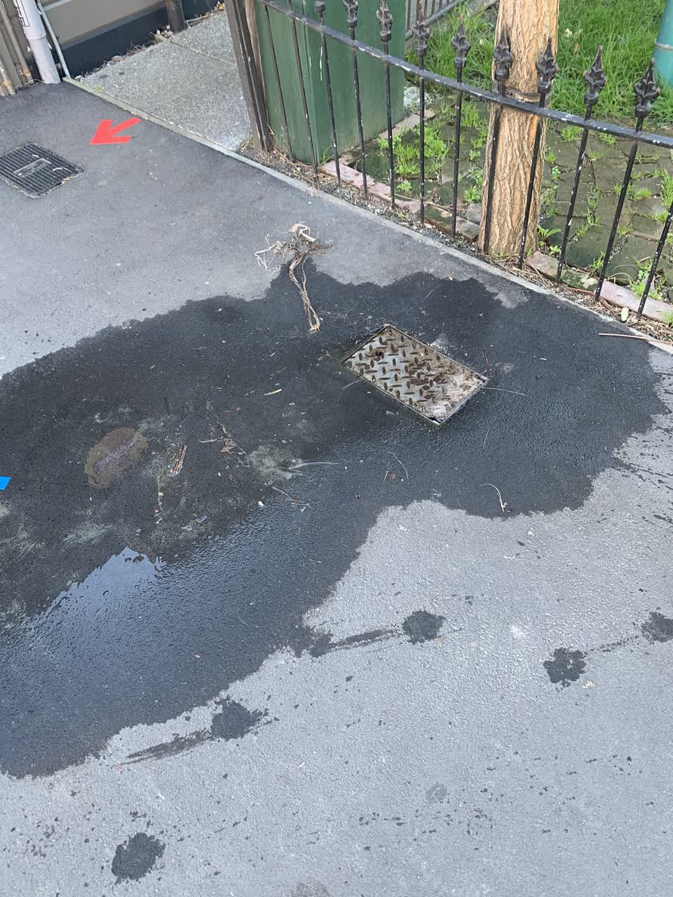 The photograph attached to this water leak report