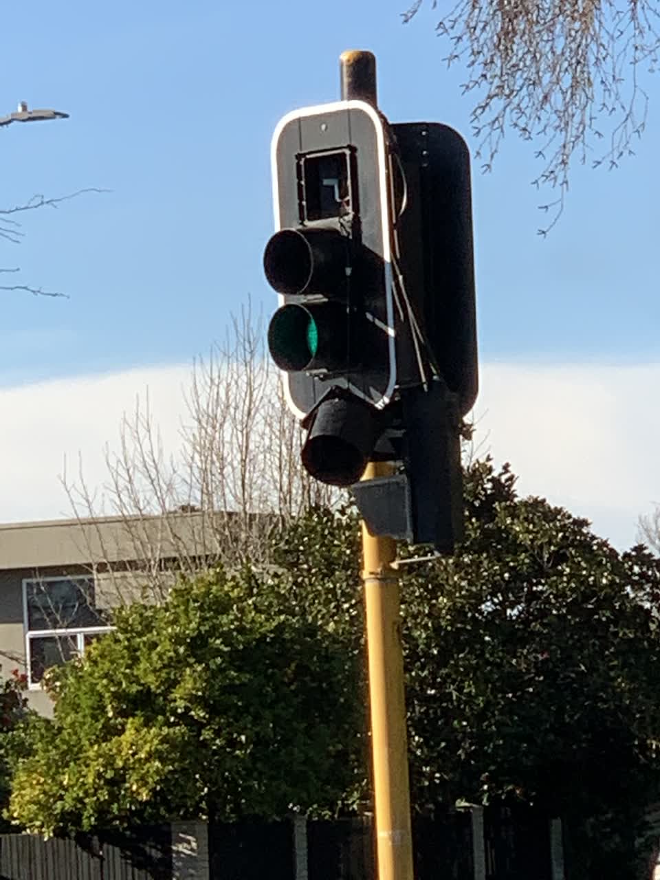 The photograph attached to this street light outage report