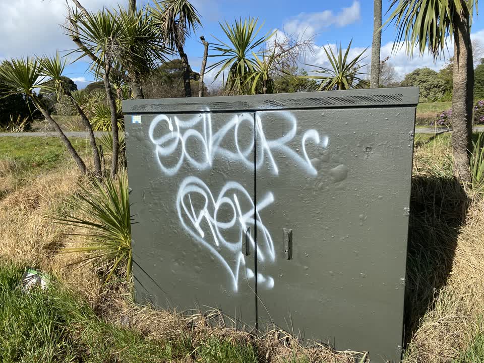 The photograph attached to this graffiti report