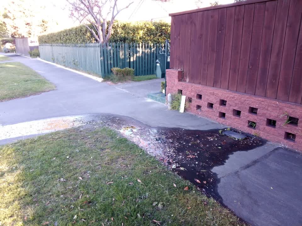 The photograph attached to this water leak report
