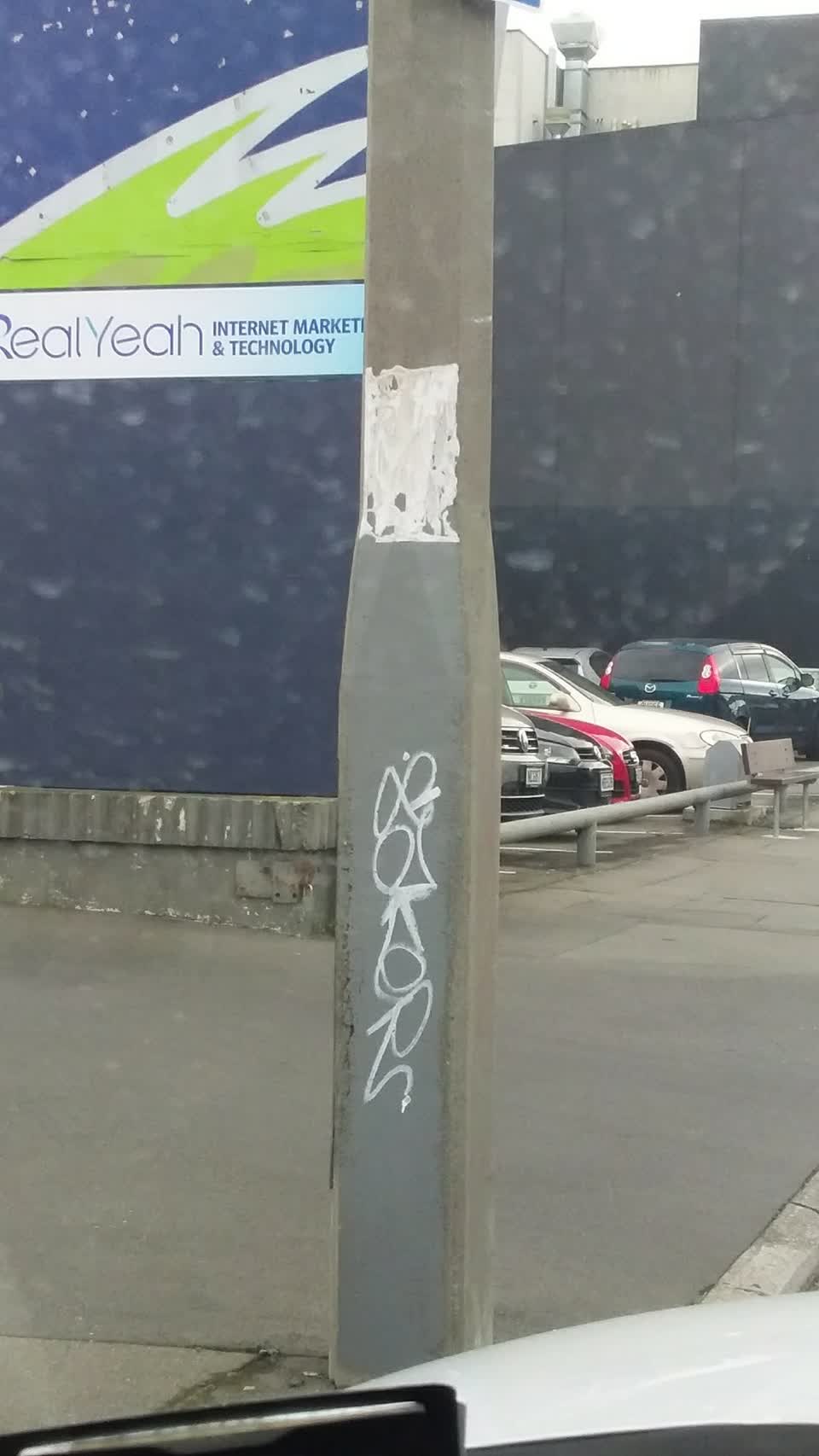 The photograph attached to this graffiti report