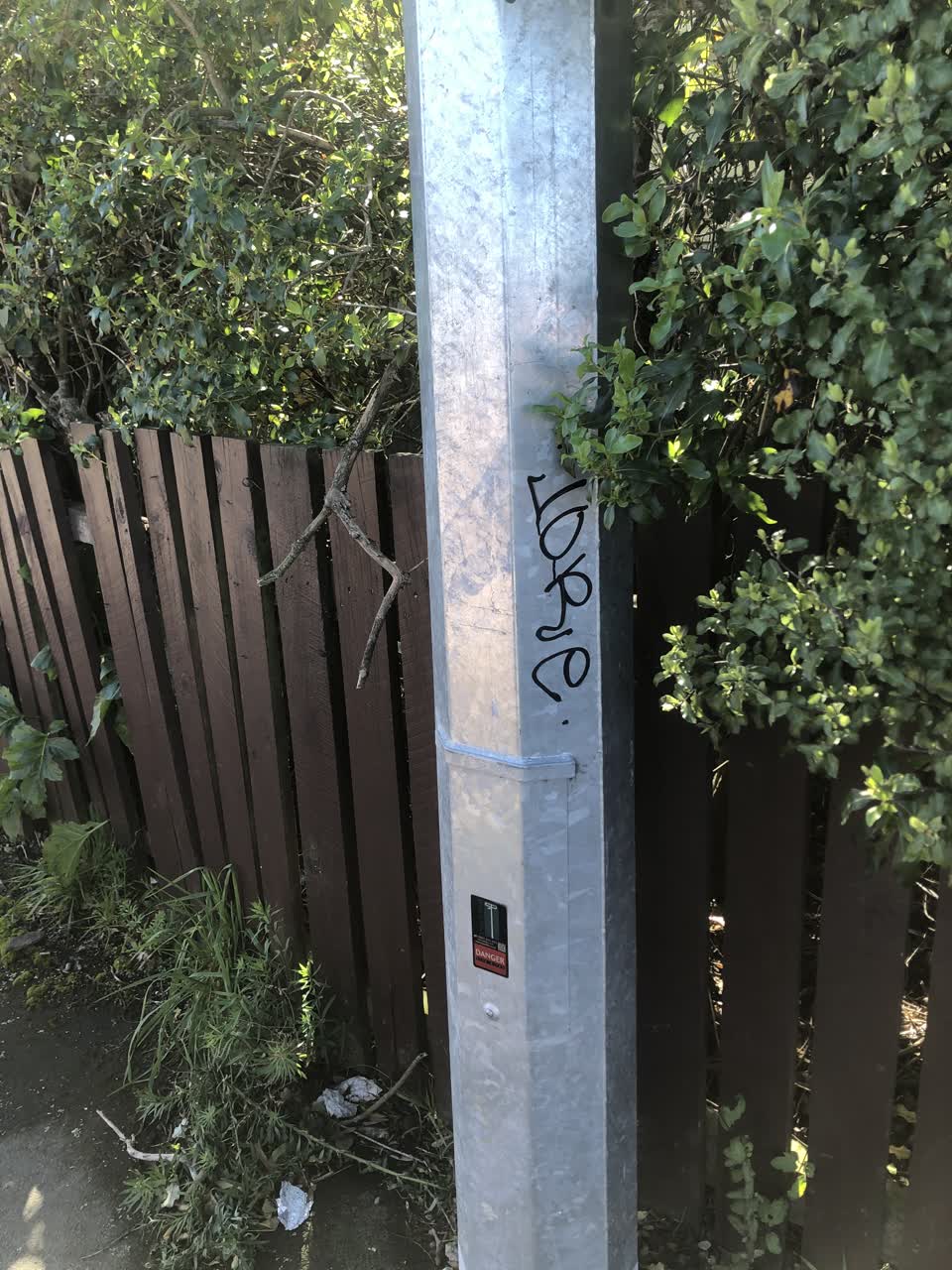 The photograph attached to this graffiti report