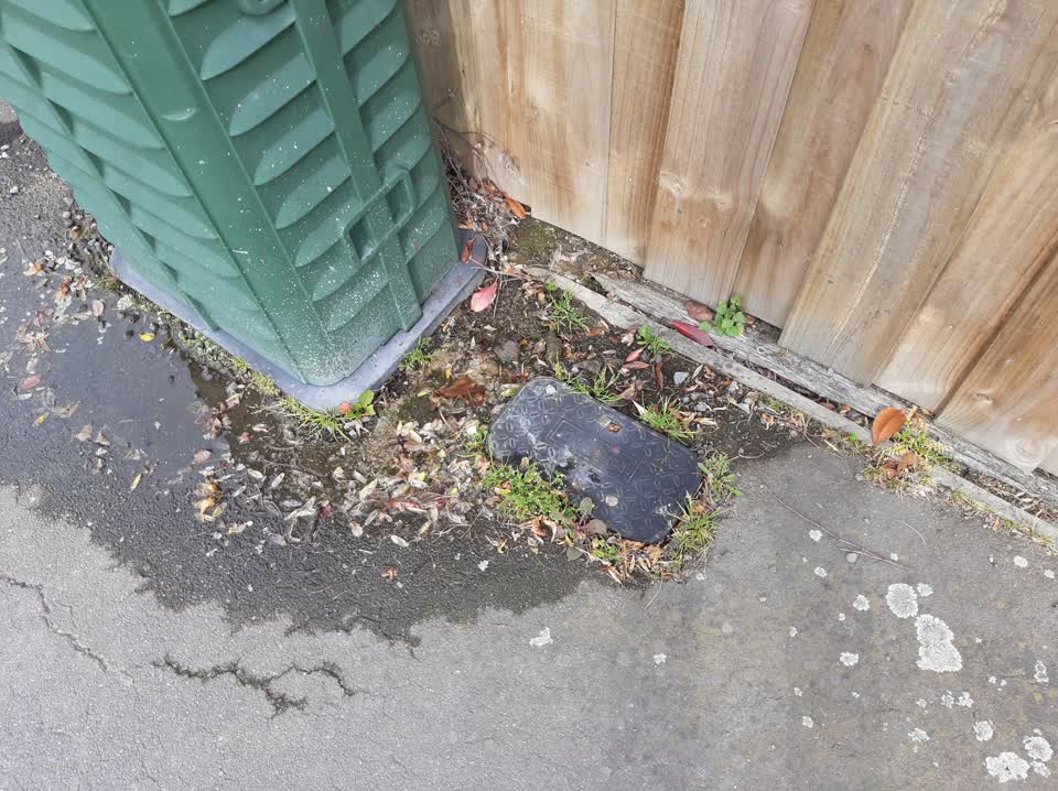 The photograph attached to this water leak report