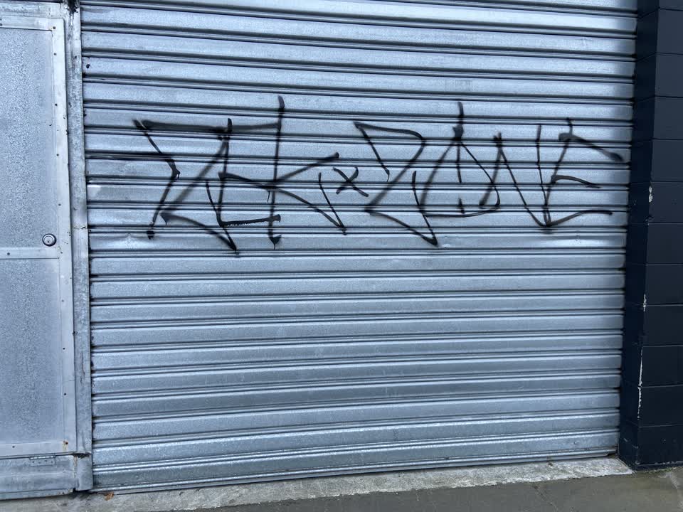 The photograph attached to this graffiti report